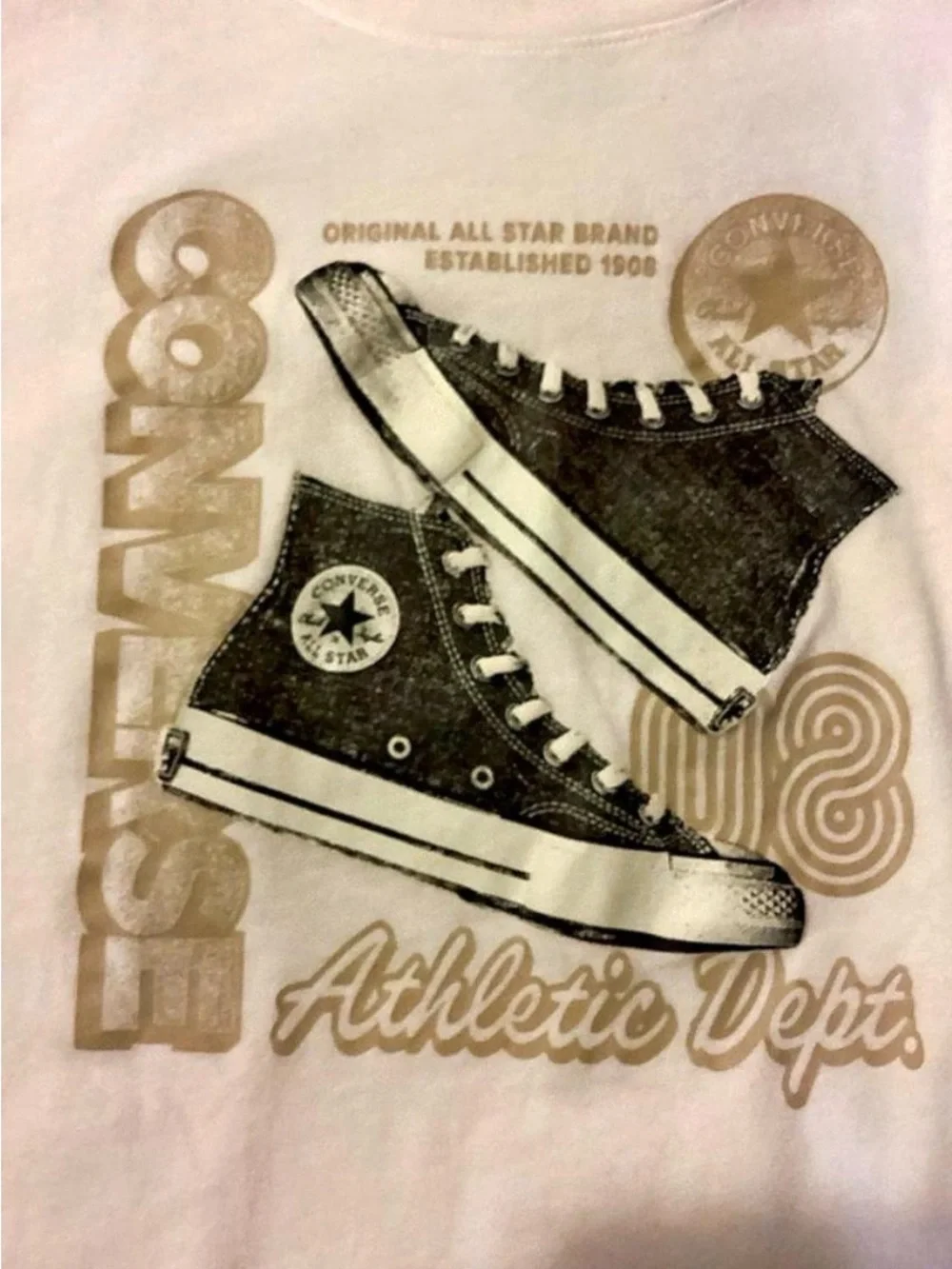 Converse Boys Cream Photoreal Chuck Taylor High Top Graphic Tee